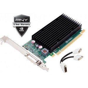  PNY NVS 300 512MB PCIEx1 DMS59 to 2xDVI-I Retail 64-bit DDR3 Low Profile PCB Heatsink DMS59 to Dual DVI-I (SL) Dongle (VCNVS300X1DVI-PB)