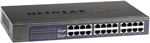 NETGEAR 24-port 10/100/1000 Mbps ProSafe Plus switch with internal power supply and Green features, managed via GUI (for rack-mount)