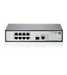 HP 1910-8G Switch (8x10/100/1000 RJ-45 + 1xSFP Web, SNMP, L3 static, single IP management up to 32 units, 19')
