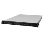 Внешние дисковые массивы Synology (Rack 1U) RS815RP+QC2,4GhzCPU/2Gb(up to 6)/RAID0,1,10,5,5+spare,6/up to 4hot plug HDDs SATA(3,5' or 2,5')(up to 8 with RX415)/2xUSB/1eSATA/4GigEth/iSCSI/2xIPcam(up to 40)/2xRPS/no rail  RS815RP+